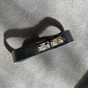 Chic Black Leather Bracelet with Silver Accents